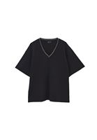 Bayan Siyah V Yaka Oversize Tişört