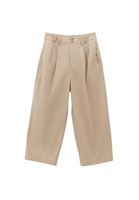 Women Beige High Waist Baggy Fit Trousers