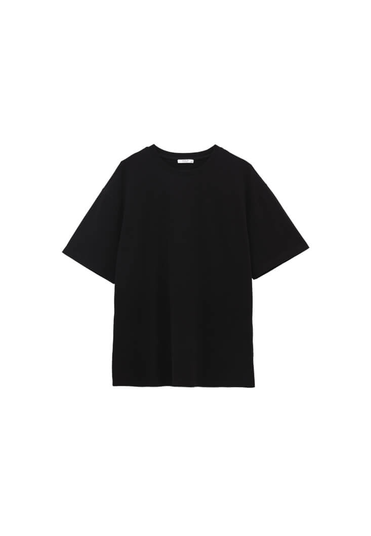 Women Black Oversized Crew Neck T-Shirt