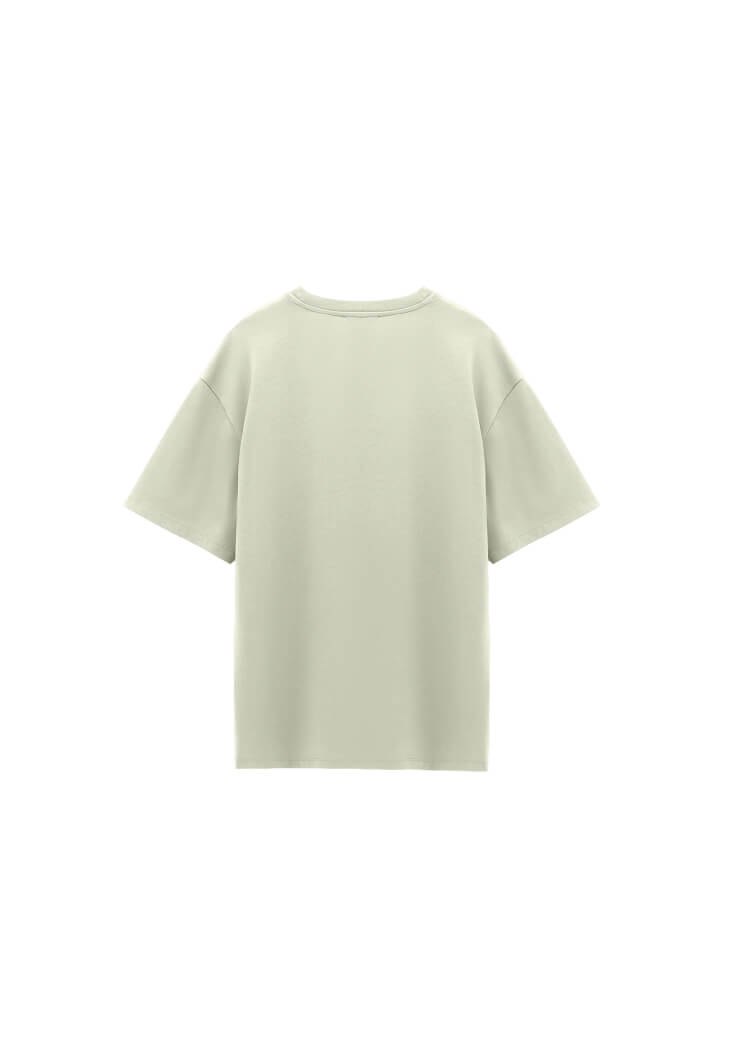 Women Green Oversized Crew Neck T-Shirt