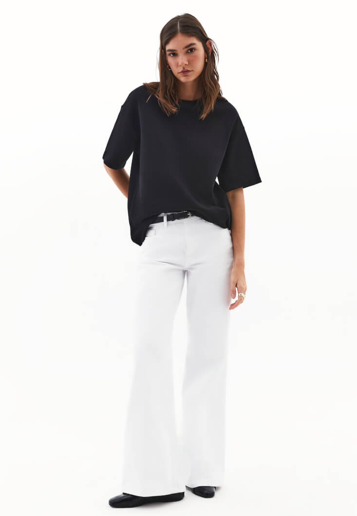 Women Black Cotton Oversized T-Shirt