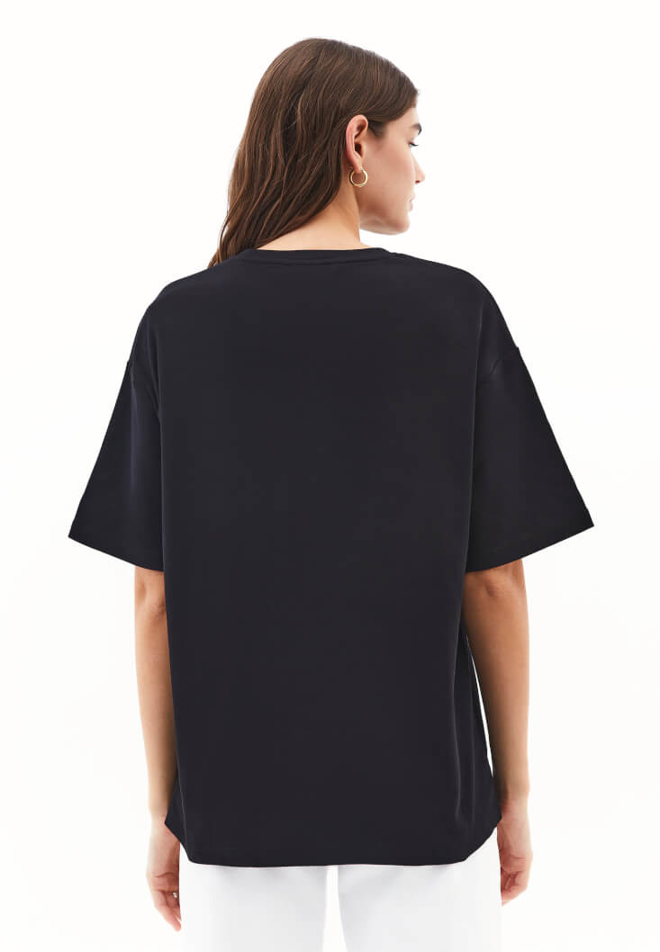 Women Black Cotton Oversized T-Shirt