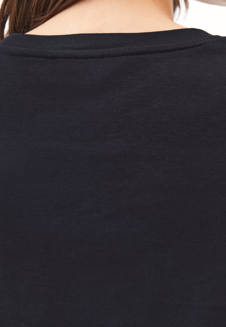 Women Black Cotton Oversized T-Shirt