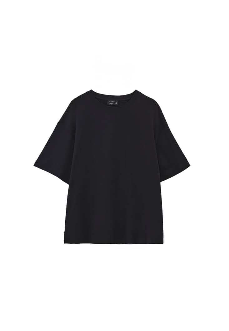 Women Black Cotton Oversized T-Shirt