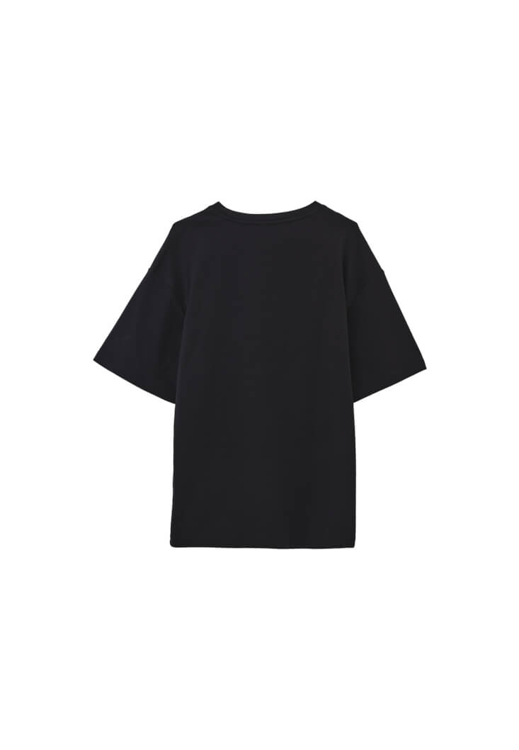 Women Black Cotton Oversized T-Shirt
