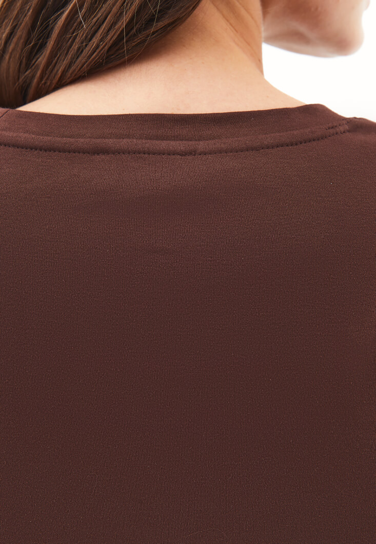 Women Brown Cotton Oversized T-Shirt