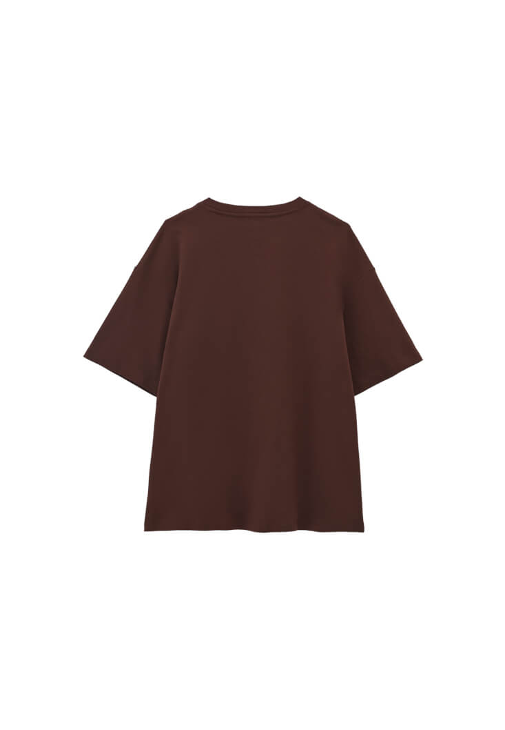 Women Brown Cotton Oversized T-Shirt