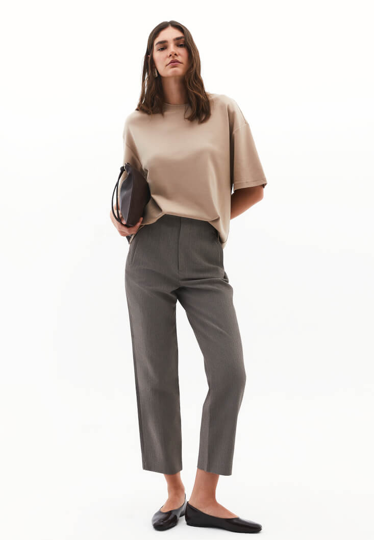 Women Beige Cotton Oversized T-Shirt