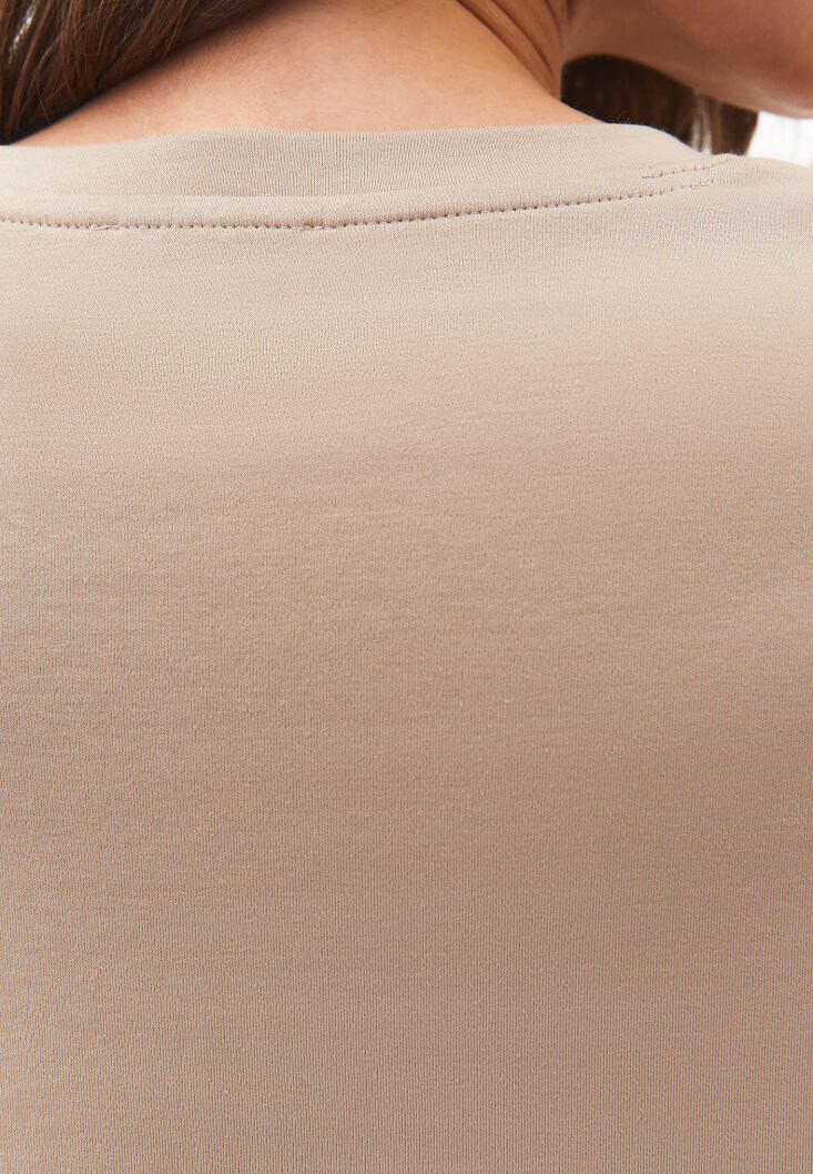 Women Beige Cotton Oversized T-Shirt