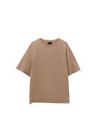 Women Beige Cotton Oversized T-Shirt
