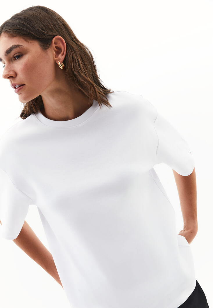 Women White Cotton Oversized T-Shirt