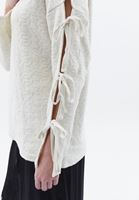 Bayan Krem Bağlama Detaylı Sweatshirt