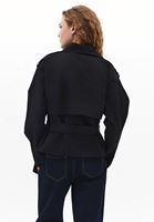 Women Black Belted Oversized Trenchcoat