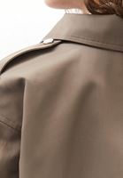 Women Sand Beige Belted Oversized Trenchcoat