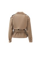 Women Sand Beige Belted Oversized Trenchcoat