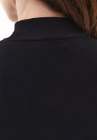 Women Black Cut-Out High Neck T-Shirt