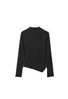 Women Black Cut-Out High Neck T-Shirt