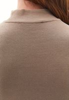 Women Sand Beige Cut-Out High Neck T-Shirt