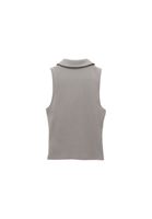 Women Grey Zipper-Detail Tank Top