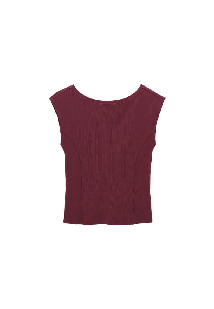 Women Purple Cotton Boat Neck T-Shirt