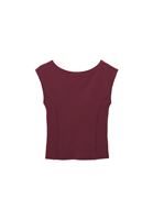 Women Purple Cotton Boat Neck T-Shirt