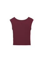 Women Purple Cotton Boat Neck T-Shirt