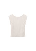 Women Beige Cotton Boat Neck T-Shirt
