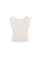 Women Beige Cotton Boat Neck T-Shirt