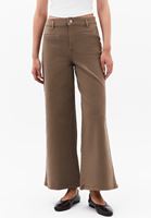 Bayan Bej Ultra Yüksek Bel Wide-Leg Pantolon