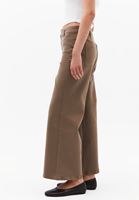 Bayan Bej Ultra Yüksek Bel Wide-Leg Pantolon