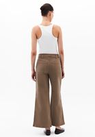 Bayan Bej Ultra Yüksek Bel Wide-Leg Pantolon