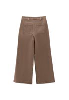 Women Beige Ultra High Waist Wide-Leg Trousers