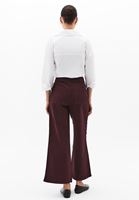 Bayan Bordo Ultra Yüksek Bel Wide-Leg Pantolon