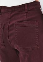 Bayan Bordo Ultra Yüksek Bel Wide-Leg Pantolon