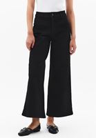 Bayan Siyah Ultra Yüksek Bel Wide-Leg Pantolon