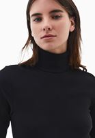 Bayan Siyah Pamuklu Uzun Kollu Roll Neck