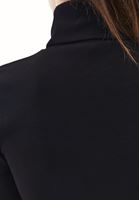 Bayan Siyah Pamuklu Uzun Kollu Roll Neck