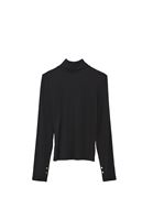 Bayan Siyah Pamuklu Uzun Kollu Roll Neck