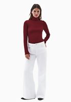 Bayan Bordo Pamuklu Uzun Kollu Roll Neck