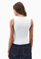 Women Cream Lace Detail Ruched Tank Top