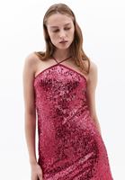 Women Pink Sequin Mini Dress