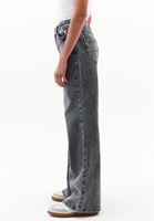 Bayan Gri Yüksek Bel Wide-Leg Pantolon