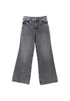 Bayan Gri Yüksek Bel Wide-Leg Pantolon