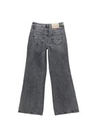 Bayan Gri Yüksek Bel Wide-Leg Pantolon