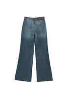 Bayan Mavi Yüksek Bel Wide-Leg Pantolon