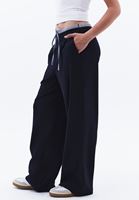 Bayan Lacivert Orta Bel Straight-Fit Pantolon