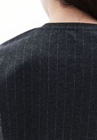 Bayan Gri Sıfır Yaka Crop Tişört