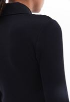 Bayan Siyah Polo Yaka Mini Elbise