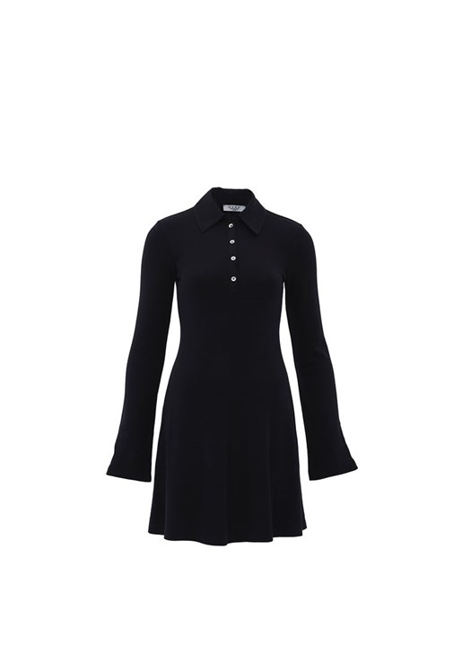 Polo Yaka Mini Elbise ve Çizme Kombini