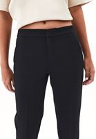 Bayan Siyah Yüksek Bel Slim-Fit Pantolon